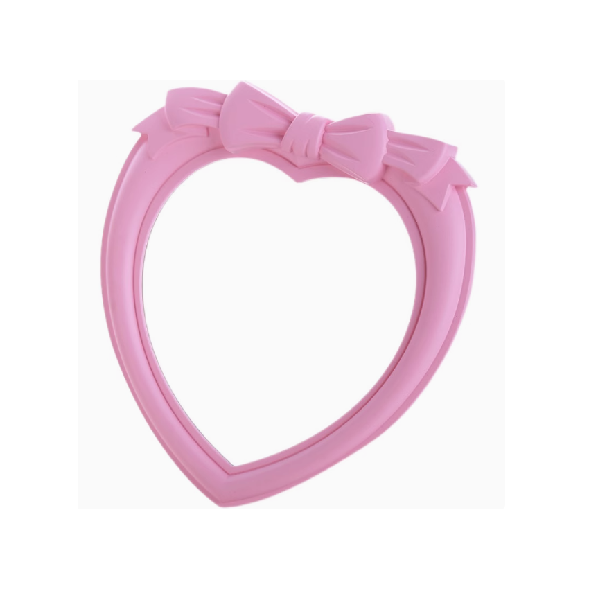 Bow Heart Decorative Mirror Tabletop Wall Mounted Dual Purpose