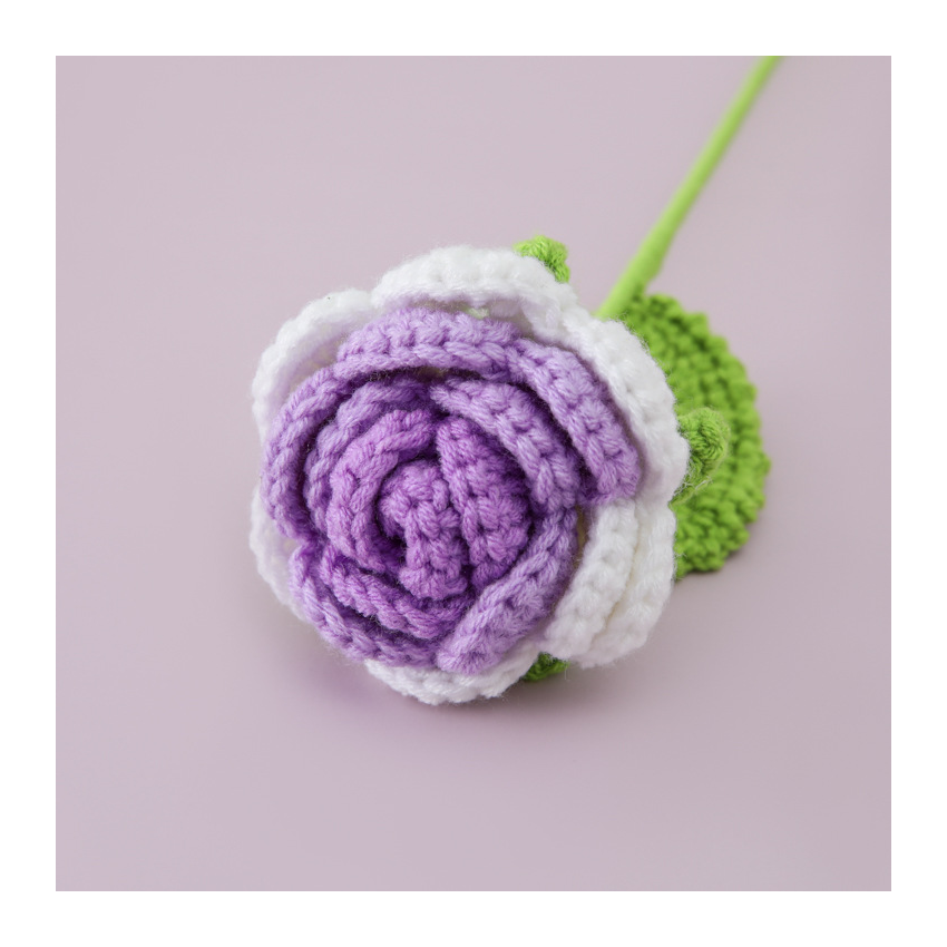 Crochet Gradient Wool Roses Bouquet 6pcs