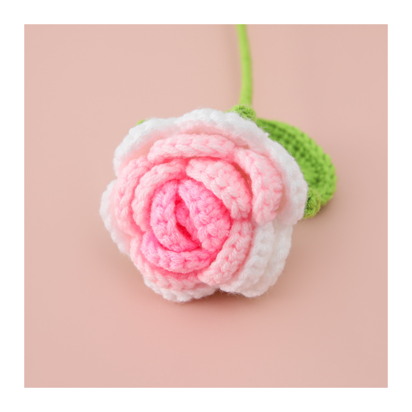 Crochet Gradient Wool Roses Bouquet 6pcs
