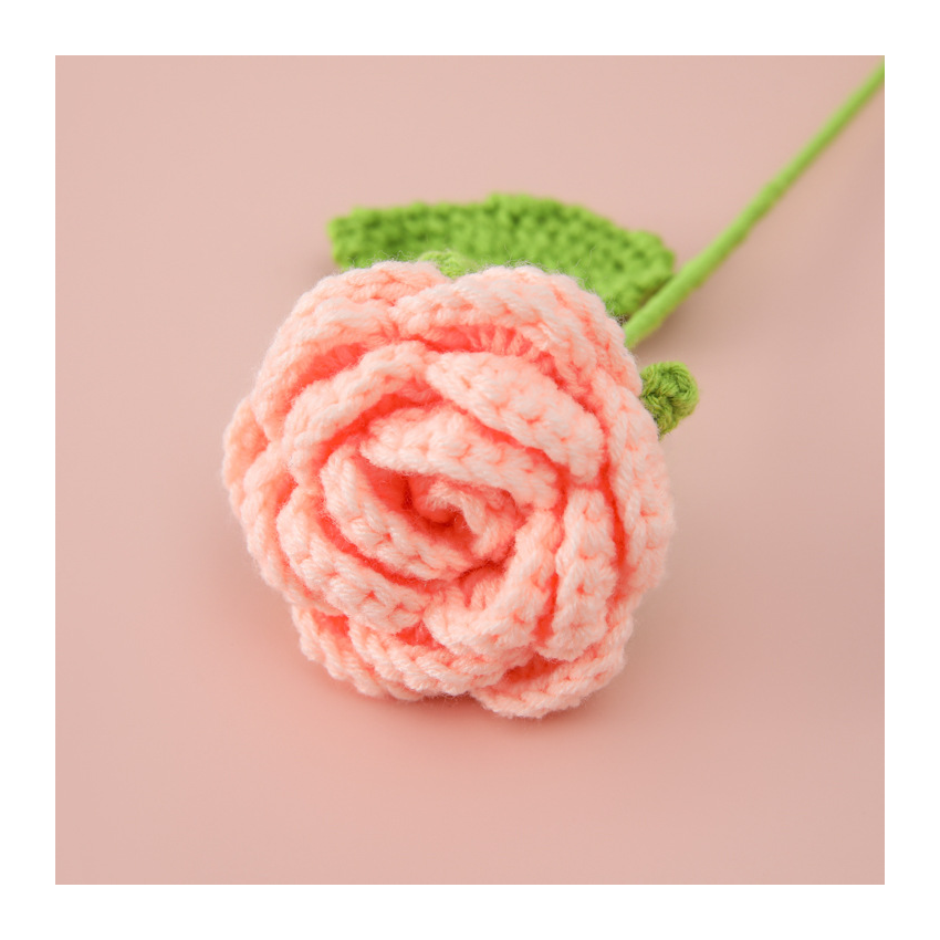 Crochet Gradient Wool Roses Bouquet 6pcs