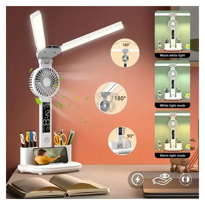 Desktop Multifunctional Study Lamp with Fan