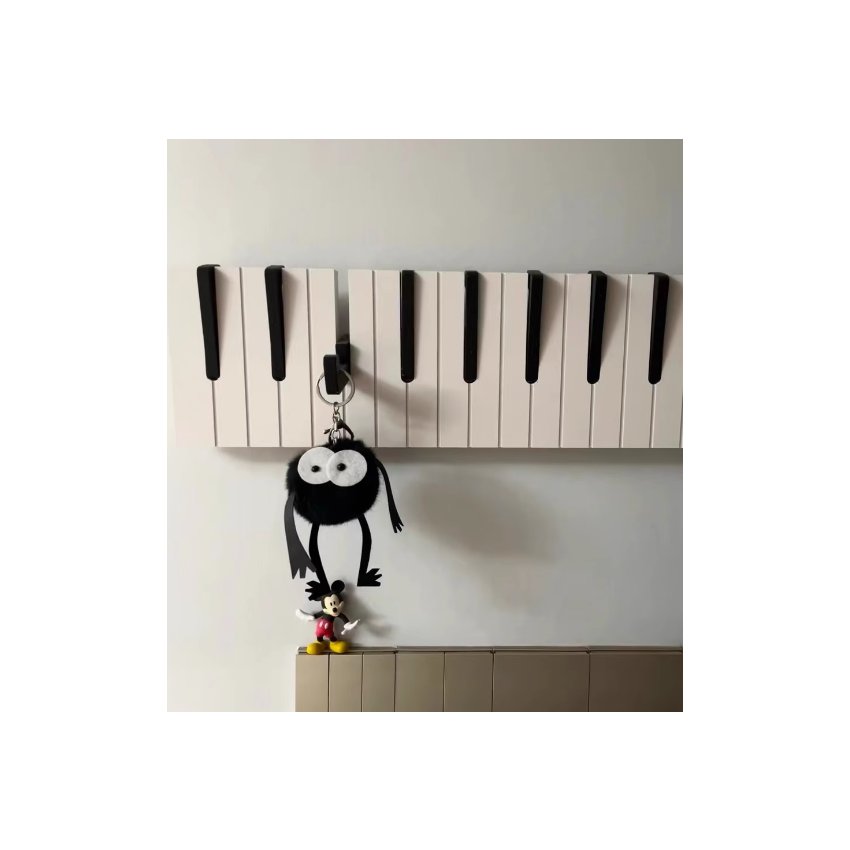 Punch-Free Piano Hook Black Keyboard 2 Pieces (8 hooks)