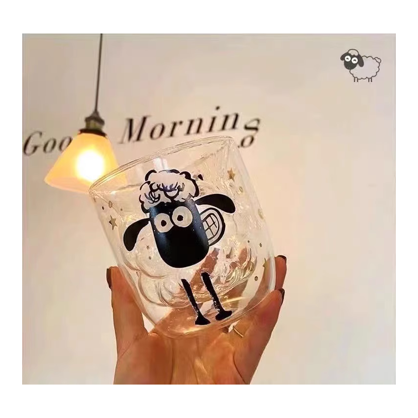 Shaun the Sheep Double Layer Glass Mug