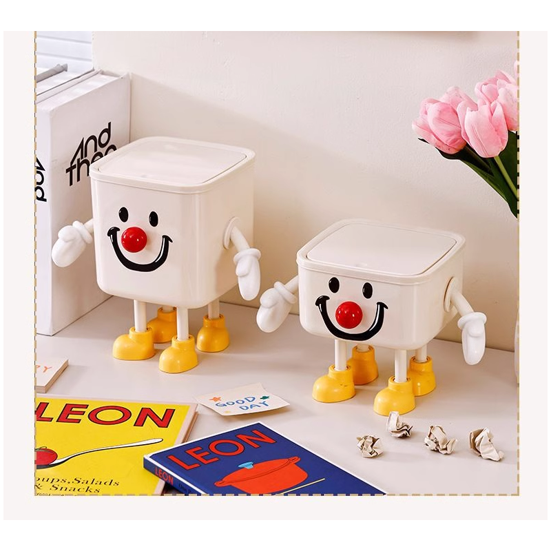 Clown Desktop Push Trash Bin