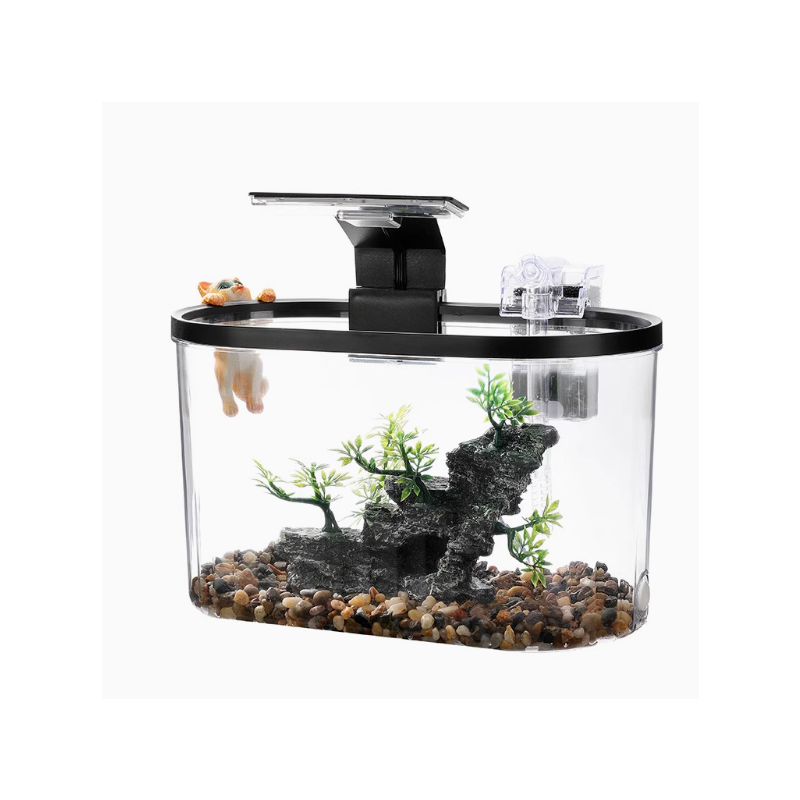 Oval Desktop Aquascape Eco Fish Tank with Lights