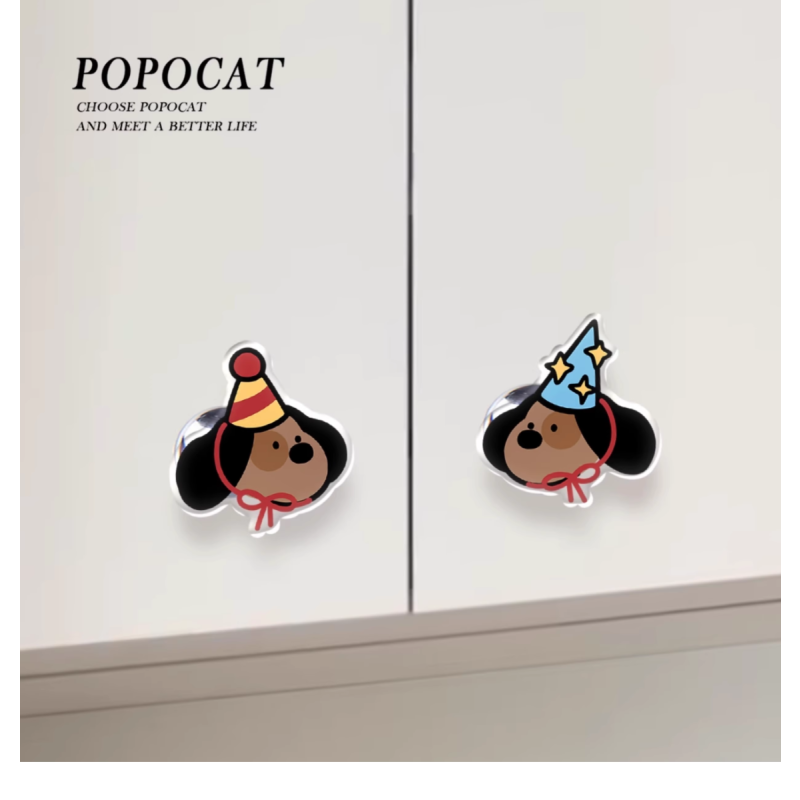 Acrylic No-Drill Cabinet Drawer Handles Pair