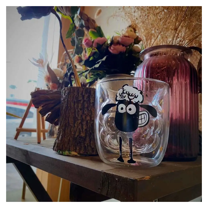Shaun the Sheep Double Layer Glass Mug