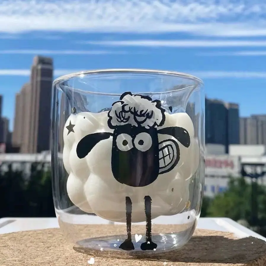 Shaun the Sheep Double Layer Glass Mug